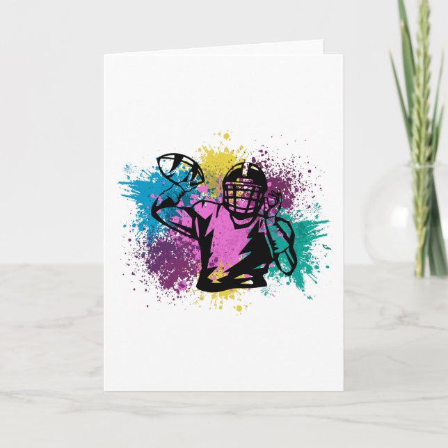 American Football Grungy Colour Splashes Card (Front)