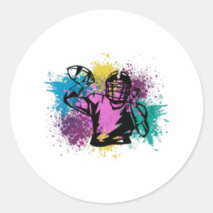 American Football Grungy Colour Splashes Classic Round Sticker