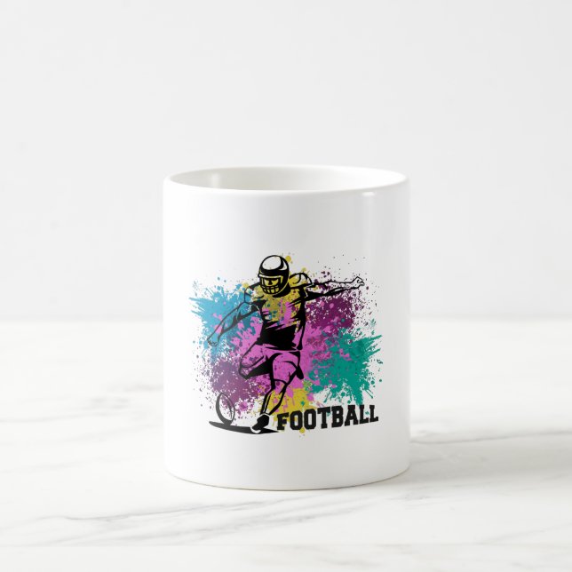 American Football Grungy Colour Splashes Coffee Mug (Center)