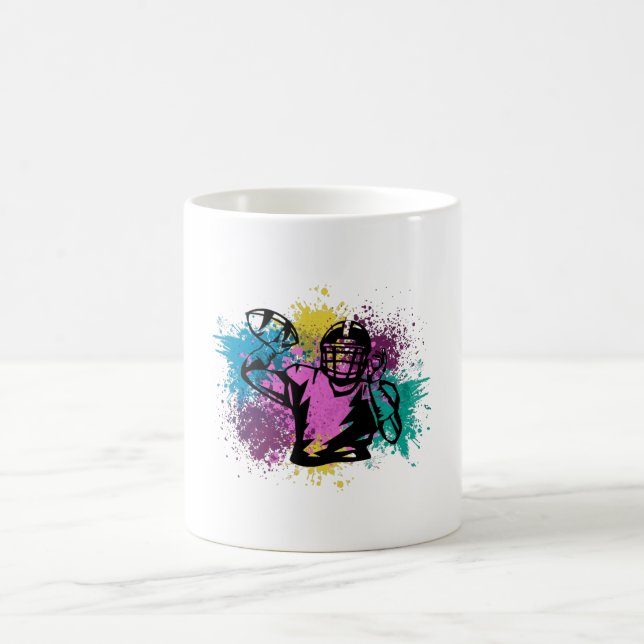 American Football Grungy Colour Splashes Coffee Mug (Center)