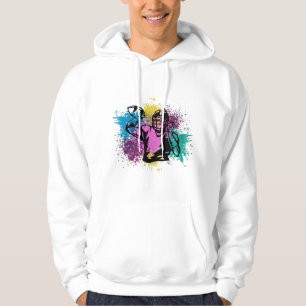 American Football Grungy Colour Splashes Hoodie