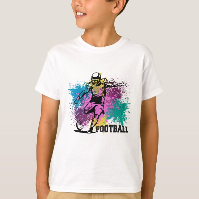 American Football Grungy Colour Splashes T-Shirt (Front)