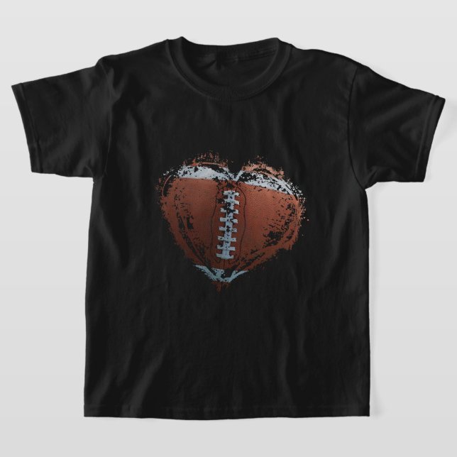 American Football Heart Happy Valentines Day Boys  T-Shirt (Laydown)
