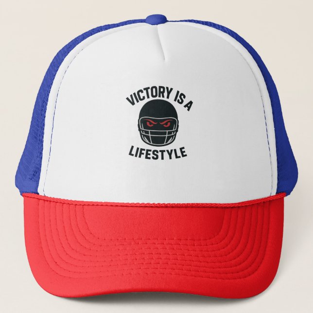 American Football Helmet – Victory Is My Life Trucker Hat (Front)
