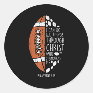American Football I Can Do Things Bible God Jesus Classic Round Sticker