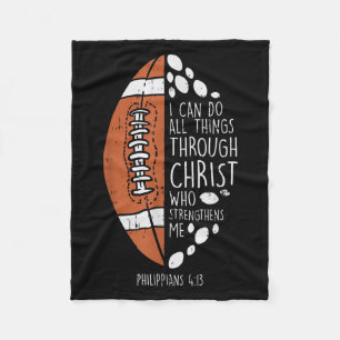 American Football I Can Do Things Bible God Jesus Fleece Blanket