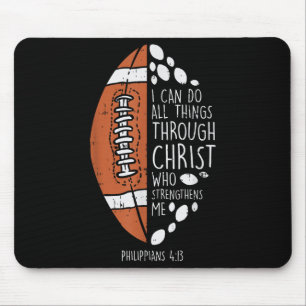 American Football I Can Do Things Bible God Jesus  Mouse Mat
