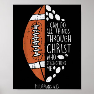 American Football I Can Do Things Bible God Jesus Poster