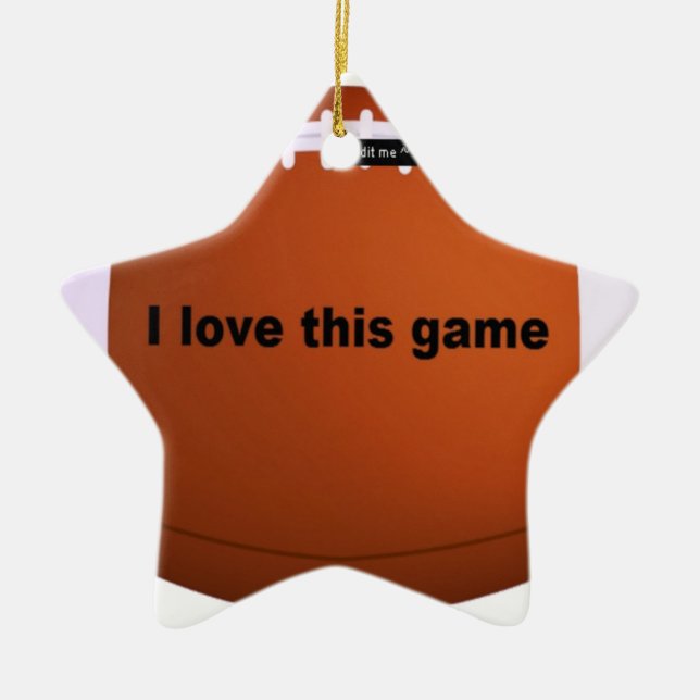 American Football: I Love This Game Ceramic Tree Decoration (Front)