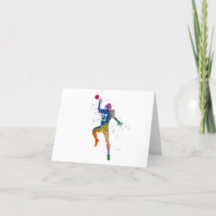 American football in watercolor thank you card