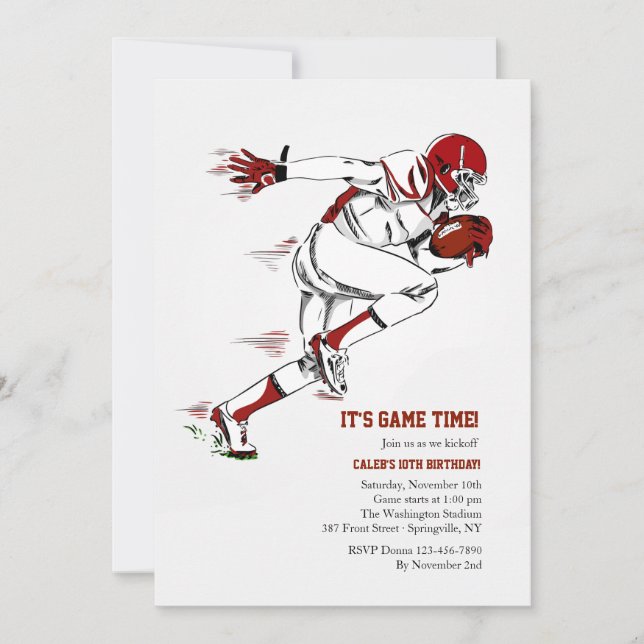 American Football Invitation (Front)