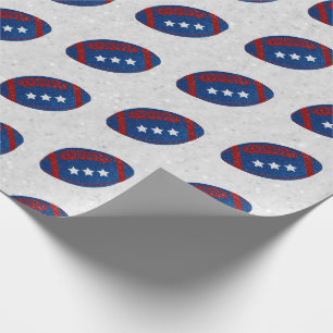 American Football July 4th Glitter Wrapping Paper