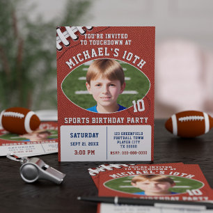American Football Kids Birthday Party Invitation