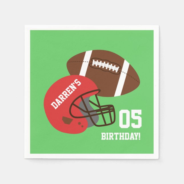 American Football Kids Birthday Party Supplies Napkin (Front)