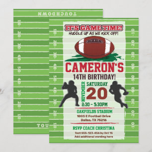 American Football Kids or Adult Birthday Invitati Invitation