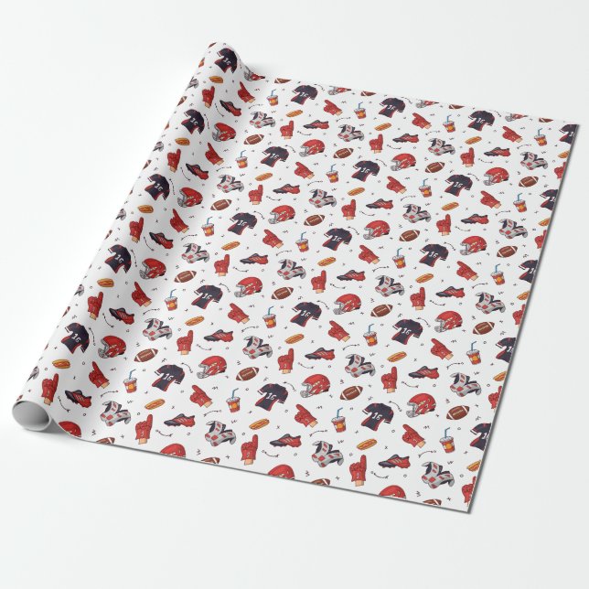 american football kit pattern wrapping paper (Unrolled)