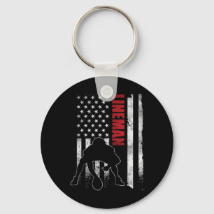 American Football Lineman Offensive Player Apparel Key Ring