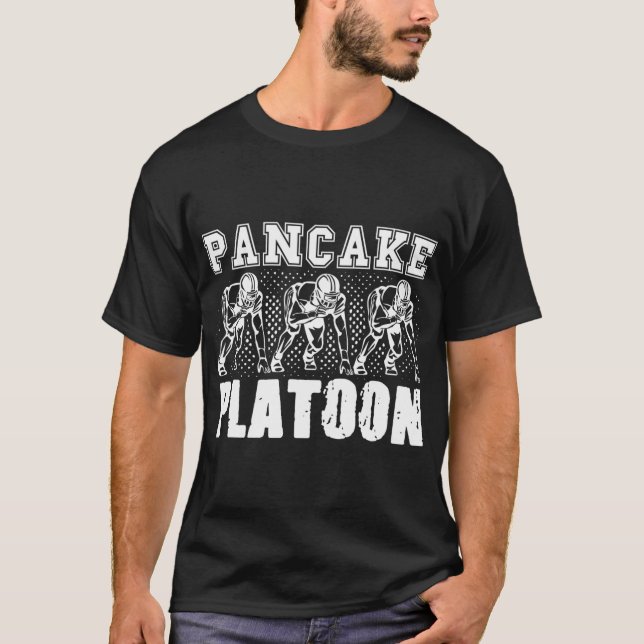 American Football Lineman Pancake Platoon Player S T-Shirt (Front)