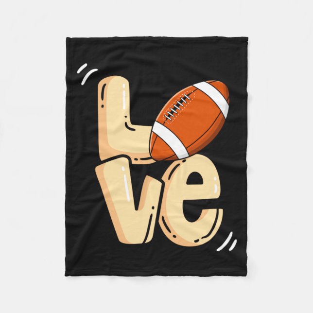 American Football Love Valentines Rugby Srts Pl  Fleece Blanket (Front)