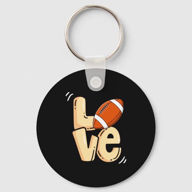 American Football Love Valentines Rugby Srts Pl  Key Ring (Front)