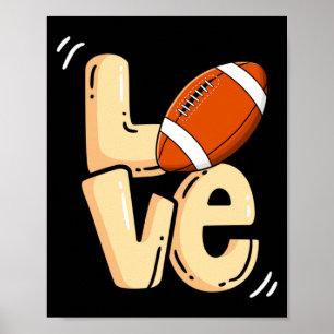 American Football Love Valentines Rugby Srts Pl Poster