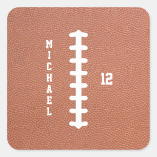 American Football Name Birthday Party Square Sticker