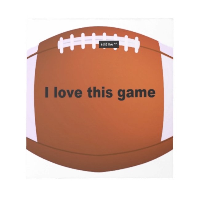American football notepad (Front)