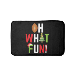 American Football Oh What Fun Holiday Christmas Bath Mat