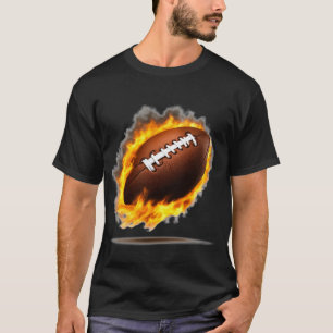 American Football On Fire Cool Design T-Shirt