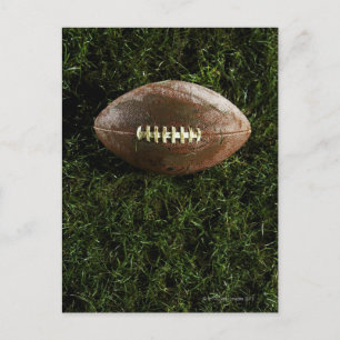 American football on grass, view from above postcard