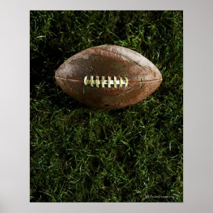 American football on grass, view from above poster