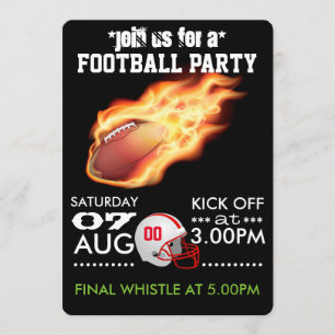 American Football Party Personalised Invitation