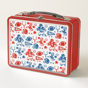 American Football Pattern Metal Lunchbox