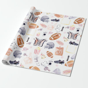 American Football Pattern Wrapping Paper