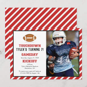 American Football Photo Birthday Invitation