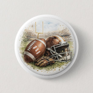 American Football Pin Button Vintage Sports Fan