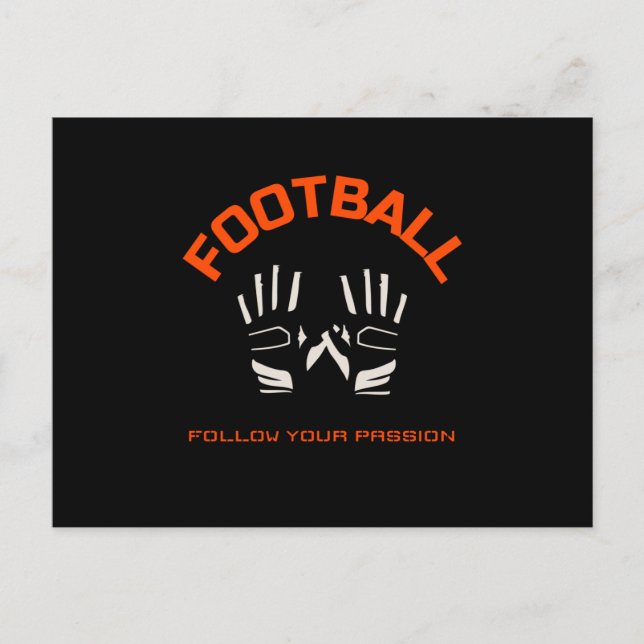 American Football Planet Vintage Rugby Ball Postcard (Front)