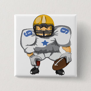 American football player 15 cm square badge