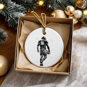 American Football Player Ceramic Tree Decoration