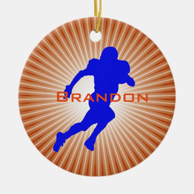 American Football Player Design Ornament (Front)