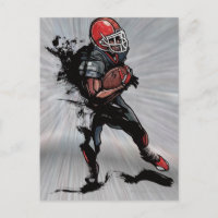 American football player holding football