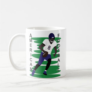 American football player in action coffee mug