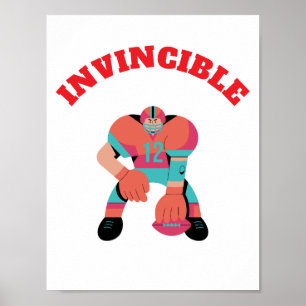 American football player INVINCIBLE Wall art