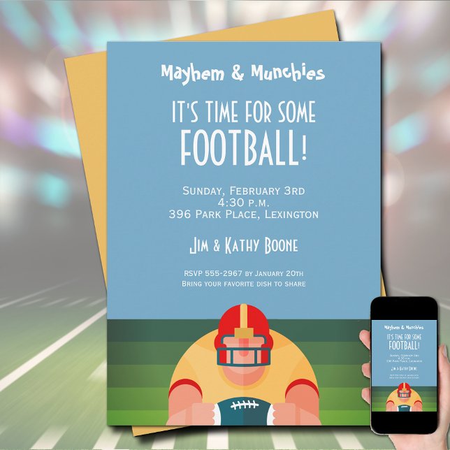 American Football Player Invitation (Order as an INSTANT DOWNLOAD to send digitally or order PRINTED invitations or both!)