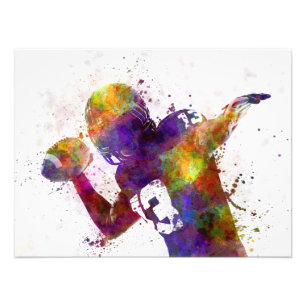 american football player quarterback passing photo print