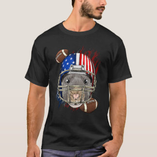 American Football Player Rat Patriotic 4th Of July T-Shirt