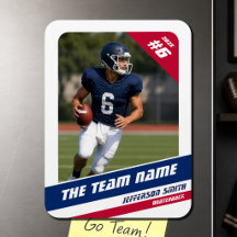 American Football Player Red White Blue Photo