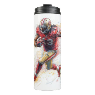 American Football Player Running with Ball Poster Thermal Tumbler