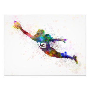american football player scoring touchdown photo print