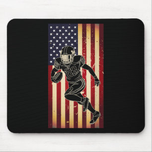 American Football Player Usa Flag Pride Football P Mouse Mat